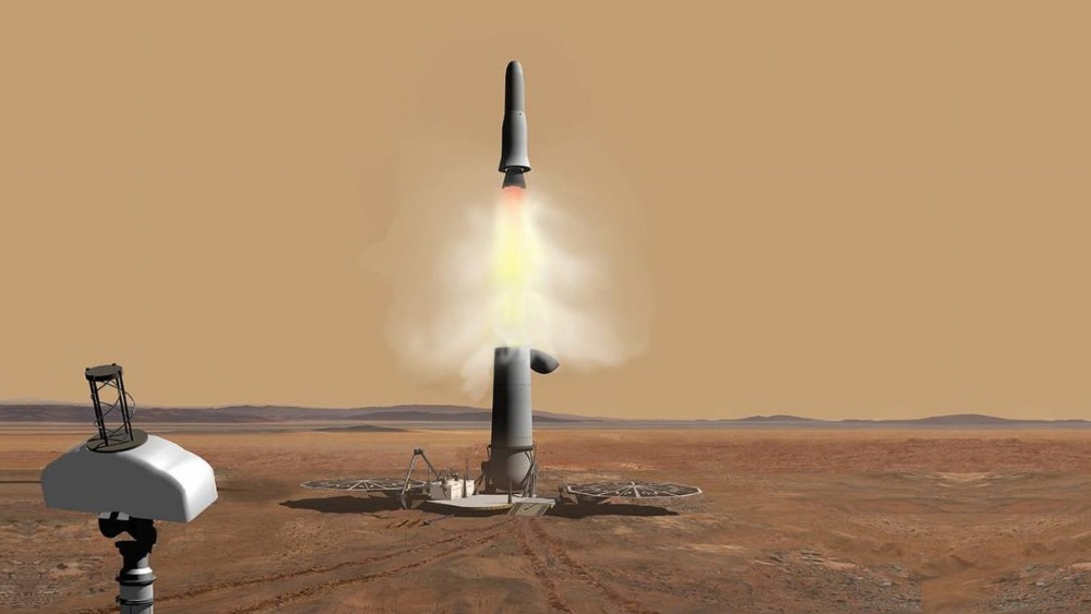 Raketti lähtee Marsin pinnalta