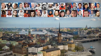 Astronautit Tukholmassa -kuvamanipulaatio