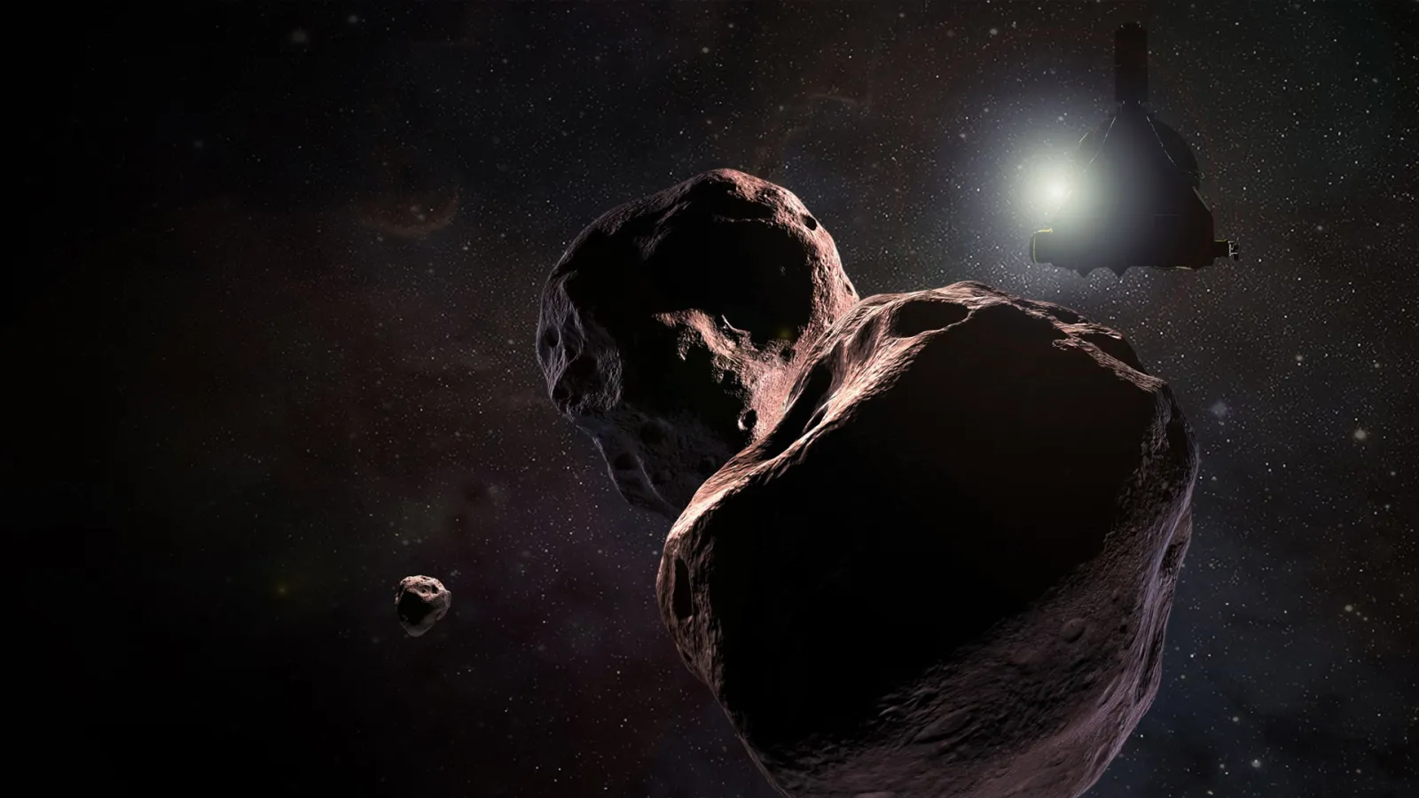 New Horizons lentää Ultima Thulen ohi piirroksessa. Kuva: Nasa