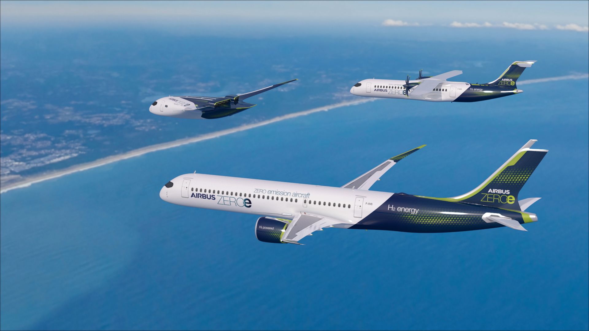 Airbusin kolme konseptikonetta