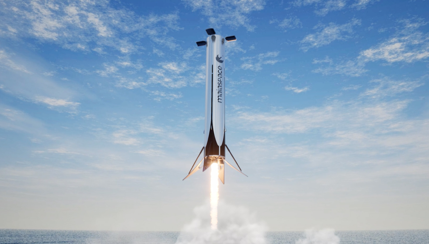 Maia laskeutumassa (piirros)