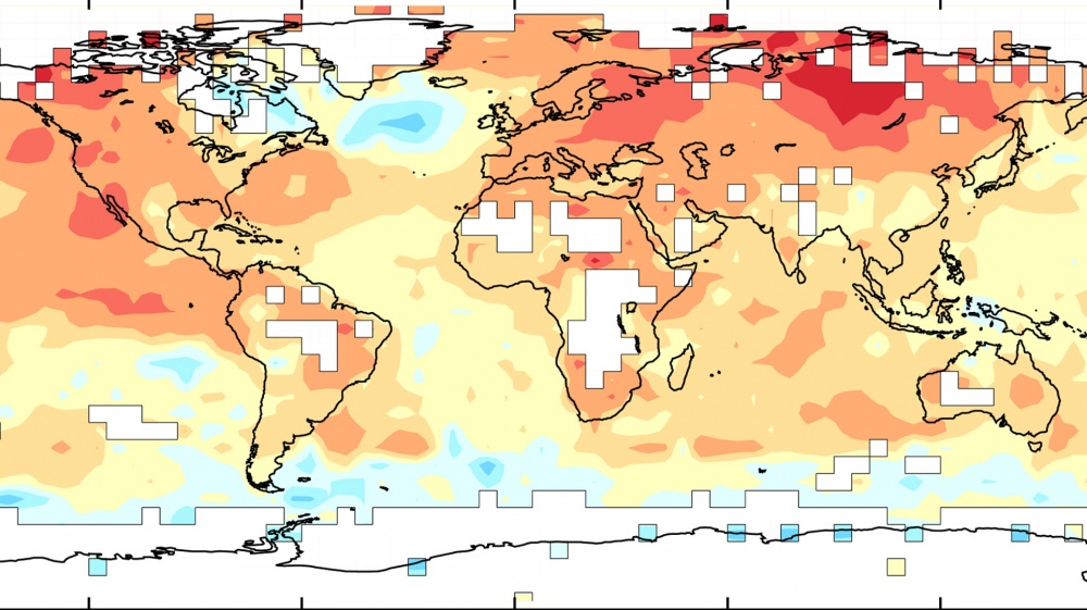 Maailmanlaajuinen lämpötilaerokartta