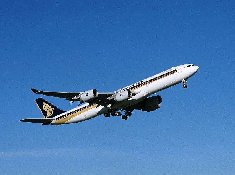 SIA A340-500 nousee lentoon. Kuva: Airbus