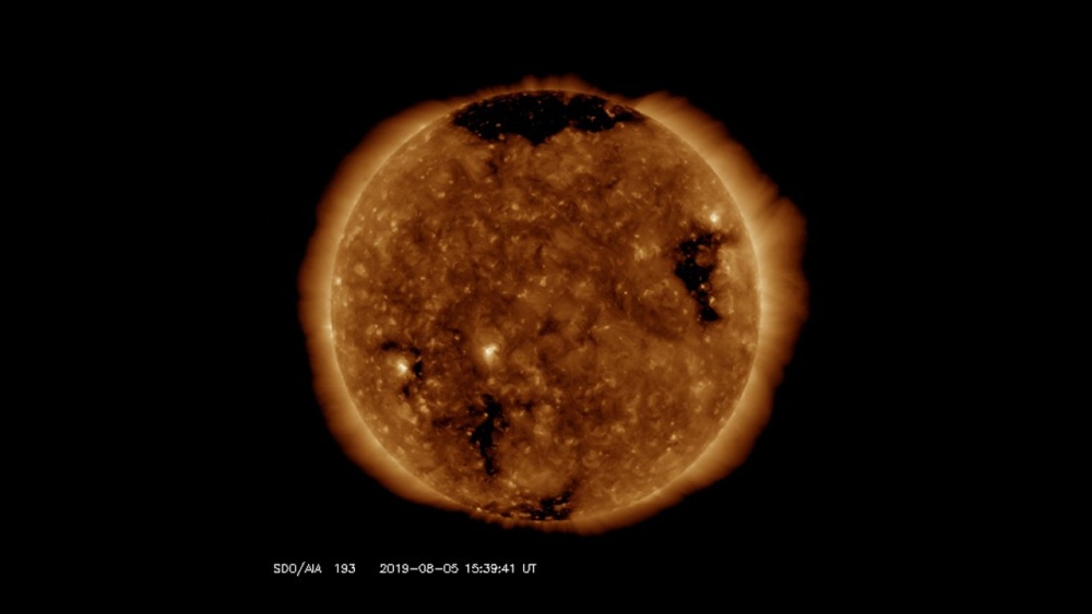 Aurinko SDO-satelliitin kuvaamana 5.8.2019
