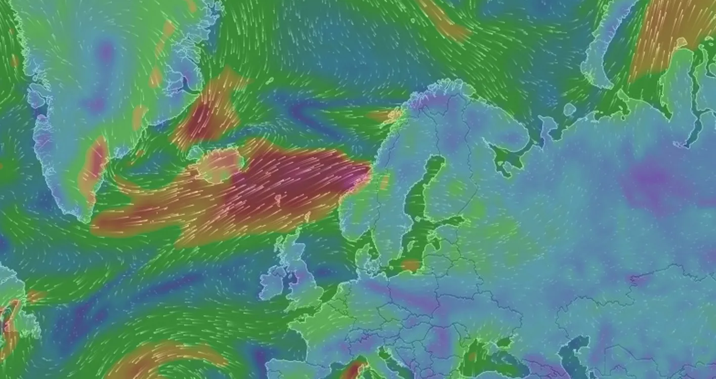Kuvakaappaus tuulikartastosta