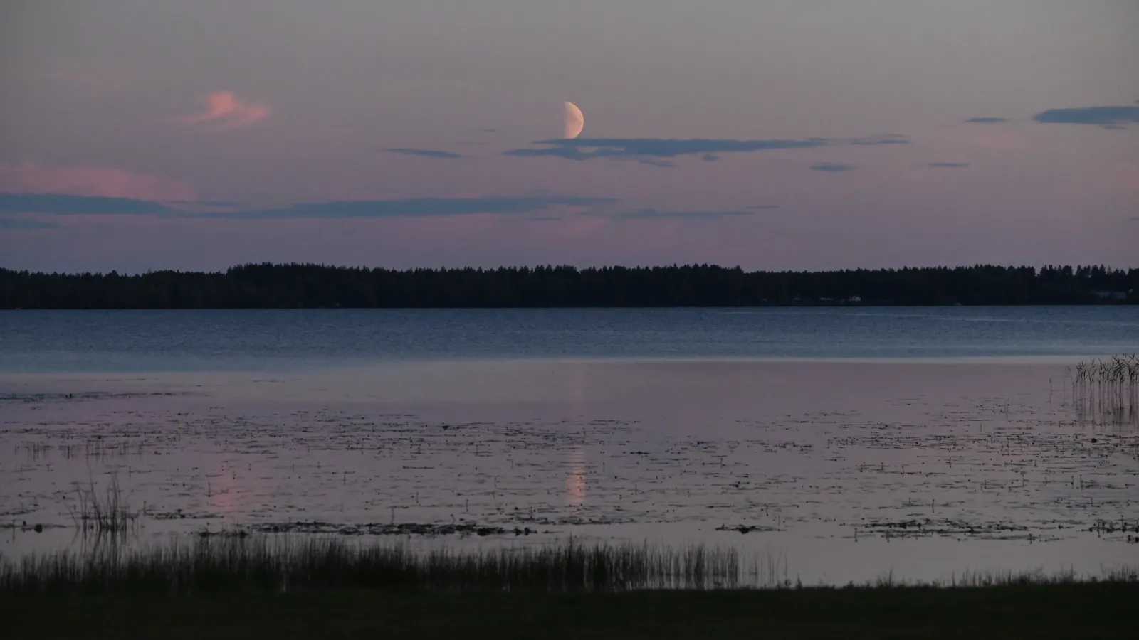kesäyö, hämärä, kuu
