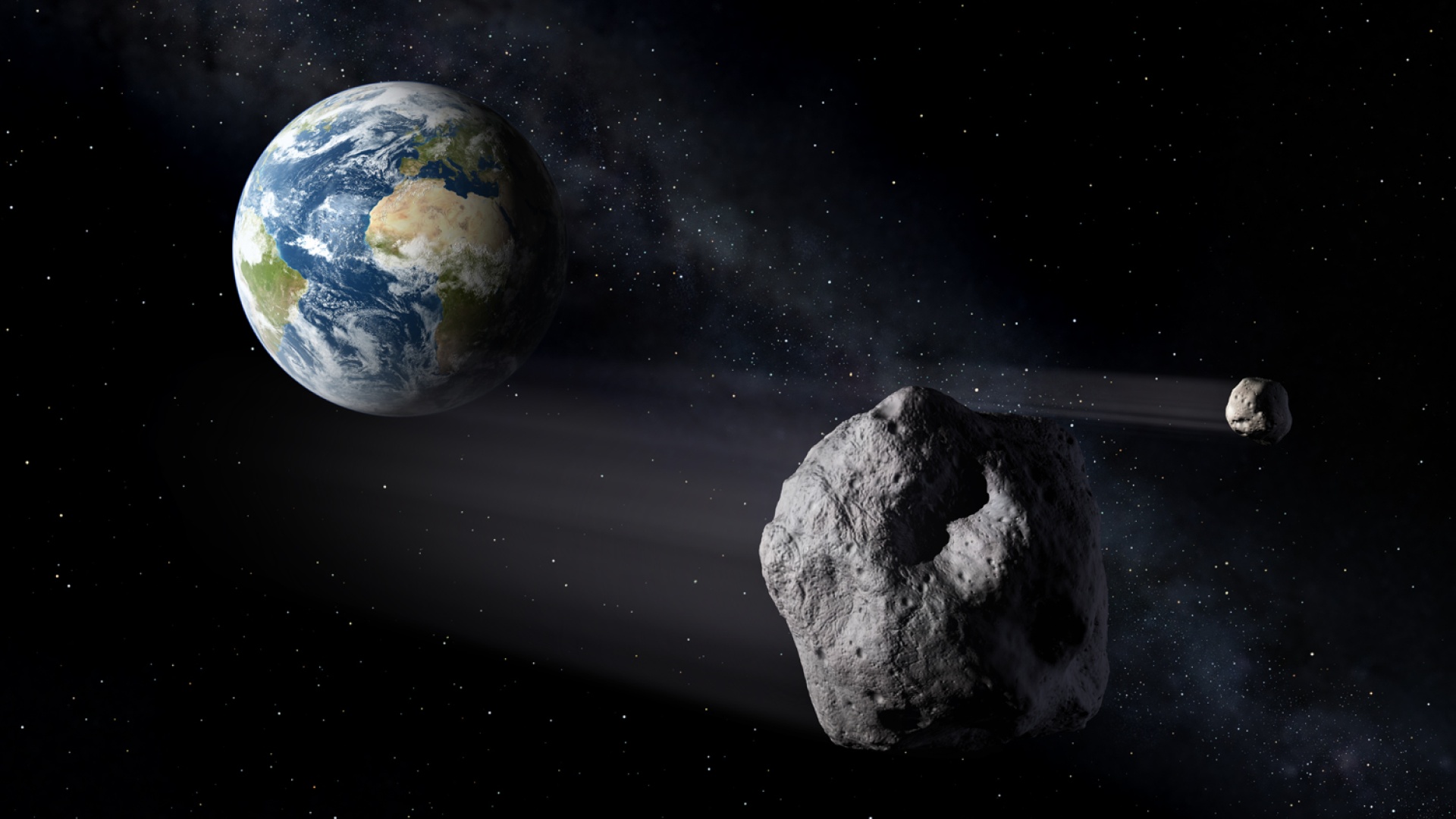 Asteroid passing Earth, ESA - P.Carril