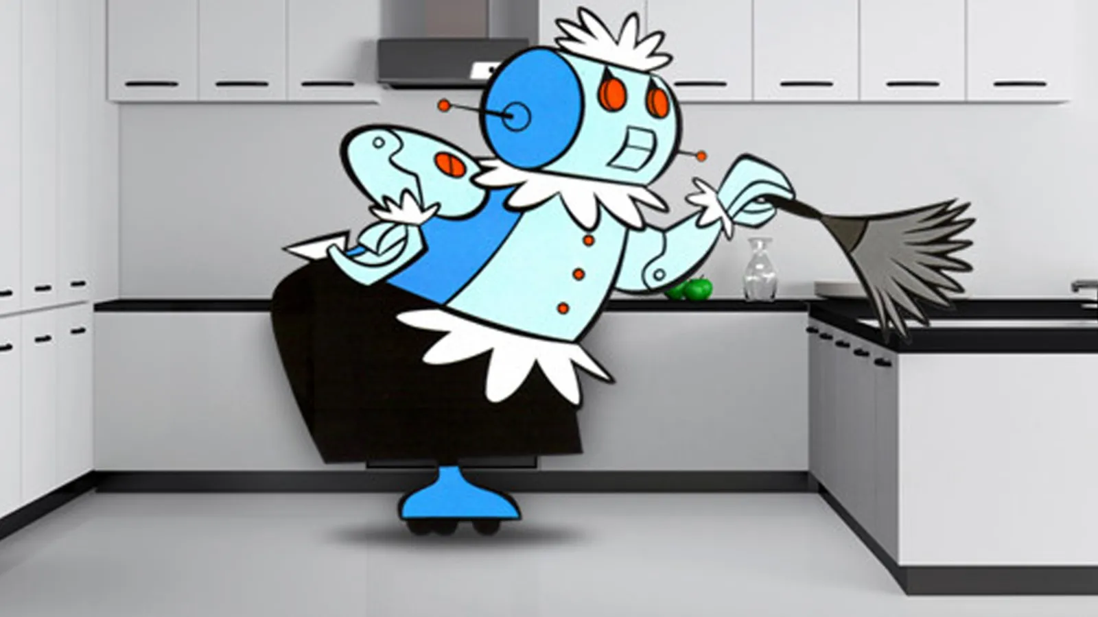 Jetsons-piirrossarjan kotirobotti työn touhussa