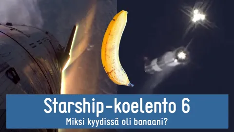 Videon otsikkokuvassa kuvia lennolta ja banaani