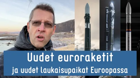 Videon otsikkokuvassa Jari Mäkinen ja kuvia raketeista