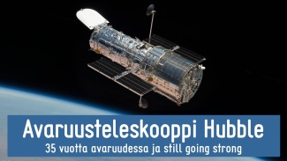 Videon otsikkokuva: Hubblen avaruusteleskooppi leijumassa avaruudessa