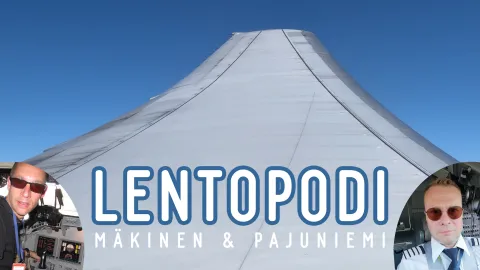 Videon otsikkokuva, missä on siipi sekä sininen taivas