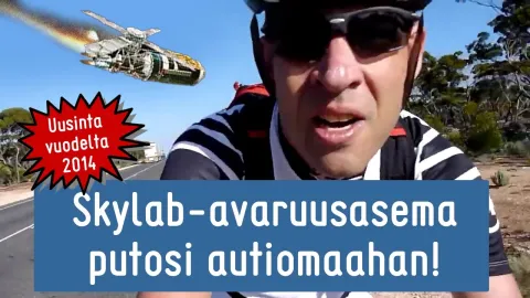 Videon otsikkokuva: Avaruusasema Skylab putosi Australiaan! Vain hullu lähti etsimään sitä pyörällä kuivassa autiomaassa