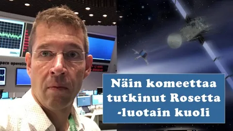 Videon otsikkokuva: Komeettaa seuranneen Rosetta-luotaimen loppua seuraamassa (lokakuussa 2016)