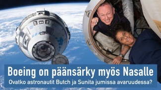 Starliner sekä astronautit Wilmore ja Williams otsikkokuvassa