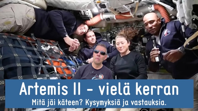 Videon otsikkokuvassa Jari Mäkinen ympättynä kuvakaappaukseen videosta, missä miehistö kertoo lennon sujumisesta